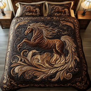 Brave Hooves 3-Piece Quilted Bedding Set NCU0VH1812