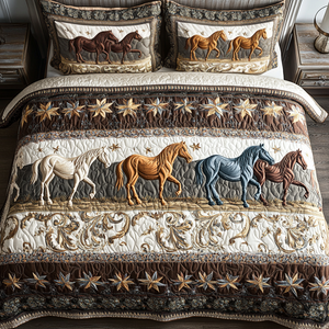 Bridle Beauty 3-Piece Quilted Bedding Set NCU0VH2274