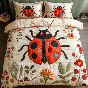 Bug Garden 3-Piece Quilted Bedding Set NCU0VH3143