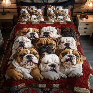 Bulldog Comfort 3-Piece Quilted Bedding Set NCU0PT3001