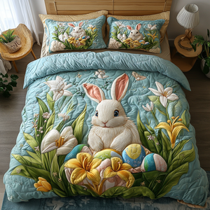 Bunny Bloom 3-Piece Quilted Bedding Set NCU0VH3537