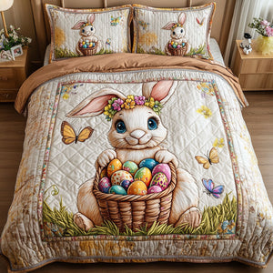 Butterfly Bunny Bliss 3-Piece Quilted Bedding Set NCU0NT2894