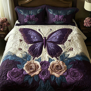 Butterfly Quilted Bedding Set NCU0VT108