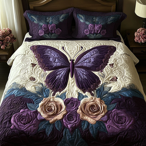 Butterfly Dreams 3-Piece Quilted Bedding Set NCU0VH1924