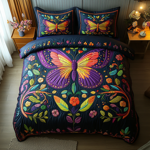Butterfly Dreams Quilted Bedding Set NCU0DV3195