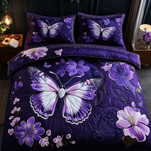 Butterfly Whispers 3-Piece Quilted Bedding Set NCU0DK4267