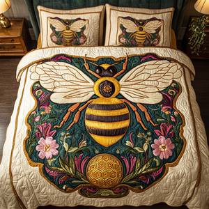 Buzz Bloom 3-Piece Quilted Bedding Set NCU0VH1740