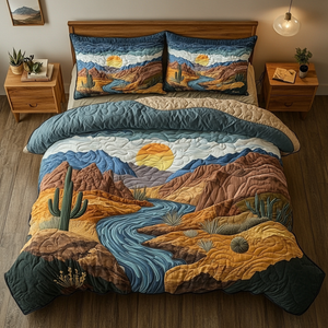 Cactus Comfort 3-Piece Quilted Bedding Set NCU0VH3449