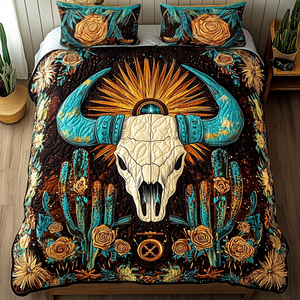 Cactus Dreams 3-Piece Quilted Bedding Set NCU0VH1701