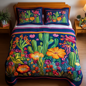 Cactus Garden 3-Piece Quilted Bedding Set NCU0VH674