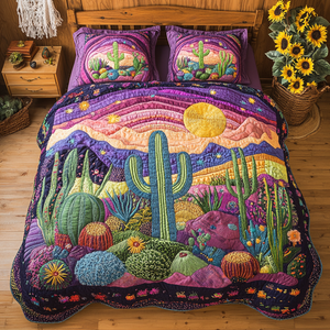 Cactus Garden 3-Piece Quilted Bedding Set NCU0VL1699
