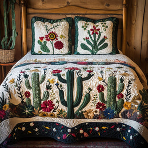 Cactus Glow 3-Piece Quilted Bedding Set NCU0PT2564