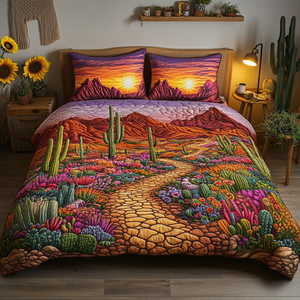 Cactus Haven 3-Piece Quilted Bedding Set NCU0VL1618