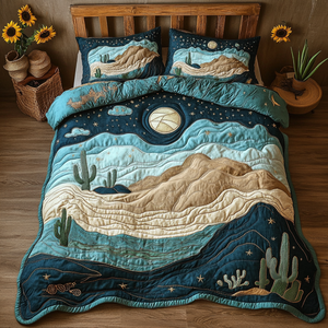 Cactus Mirage 3-Piece Quilted Bedding Set NCU0VL1708