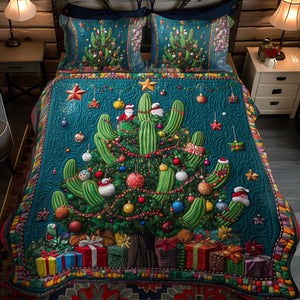 Cactus Reflections 3-Piece Quilted Bedding Set NCU0PT2566