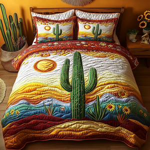 Cactus Serenity 3-Piece Quilted Bedding Set NCU0VL1615
