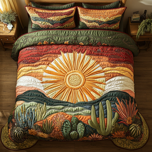 Cactus Sunset 3-Piece Quilted Bedding Set NCU0VH3030