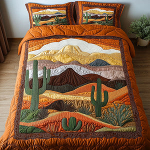 Cactus Valley 3-Piece Quilted Bedding Set NCU0NT4163