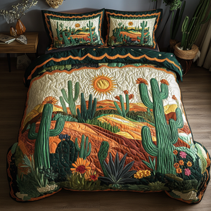 Cactus Whisper 3-Piece Quilted Bedding Set NCU0DK4831