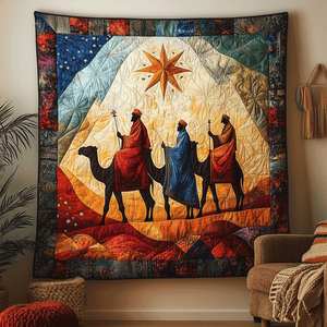 Camel Caravan to Bethlehem Quilted Blanket NCU0TH1988