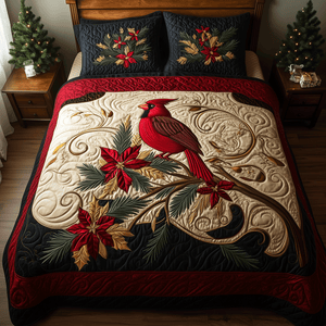 Cardinal Companions 3-Piece Quilted Bedding Set NCU0TH2140