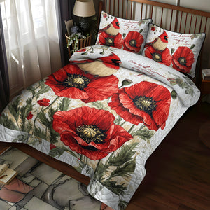 Cardinal Couple 3-Piece Quilted Bedding Set NCU0TL1492