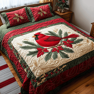 Cardinal Glory 3-Piece Quilted Bedding Set NCU0TH2139