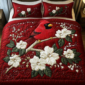 Cardinal Harmony 3-Piece Quilted Bedding Set NCU0VH1113