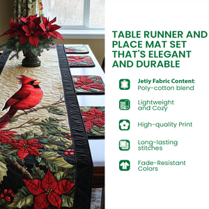 Enchanted Spring Haven Quilted Table Runner and Quilted Place Mat Set NCU0PT4693