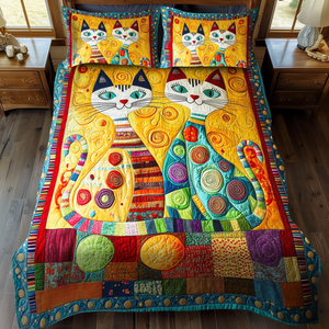 Cat Nap 3-Piece Quilted Bedding Set NCU0VH856