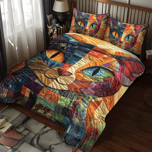 Cat Parade 3-Piece Quilted Bedding Set NCU0PD637