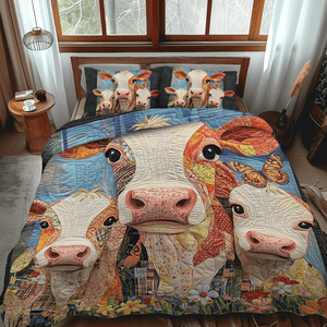 Cattle Charm 3-Piece Quilted Bedding Set NCU0TH1377