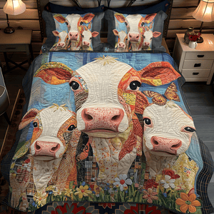 Cattle Charm 3-Piece Quilted Bedding Set NCU0TH1377
