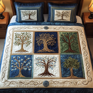 Celestial Arbor Quilt 3-Piece Quilted Bedding Set NCU0TL2009