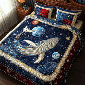 Celestial Blue Harmony 3-Piece Quilted Bedding Set NCU0PT3757