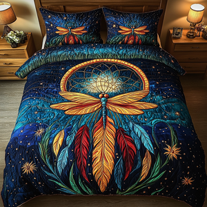 Celestial Dragonfly 3-Piece Quilted Bedding Set NCU0VL1226