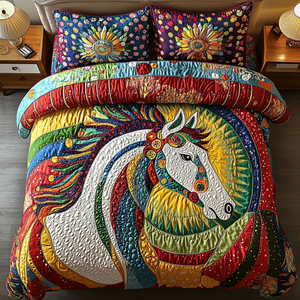 Celestial Hoof 3-Piece Quilted Bedding Set NCU0VH2913