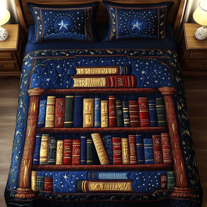 Celestial Library 3-Piece Quilted Bedding Set NCU0NT4072