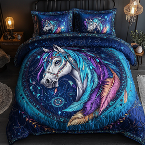 Celestial Mustang 3-Piece Quilted Bedding Set NCU0VL1297