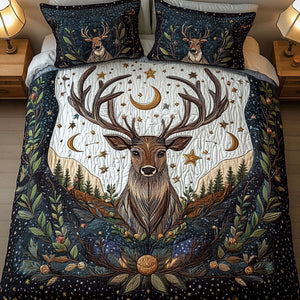 Celestial Stag 3-Piece Quilted Bedding Set NCU0NT3101