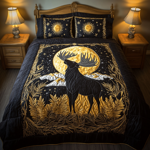 Celestial Stag 3-Piece Quilted Bedding Set NCU0VH2006