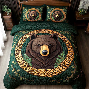 Celtic Bear 3-Piece Quilted Bedding Set NCU0NT2400