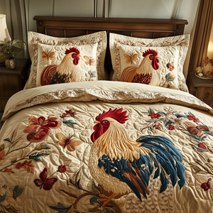 Chicken Patch 3-Piece Quilted Bedding Set NCU0VH3591