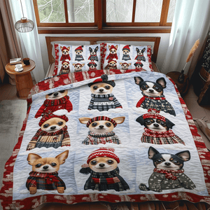 Chihuahua Winter Bliss 3-Piece Quilted Bedding Set NCU0TH2042