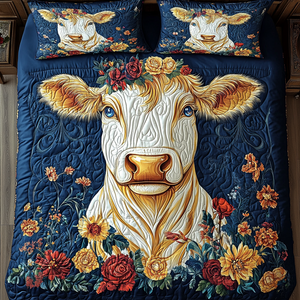 Chilly Cow 3-Piece Quilted Bedding Set NCU0TL2369
