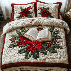 Christmas Book Nook Quilted Bedding Set NCU0DV2076