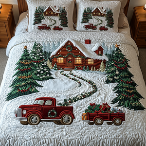 Christmas Caravan 3-Piece Quilted Bedding Set NCU0VH696