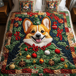 Christmas Cheer 3-Piece Quilted Bedding Set NCU0NT2046