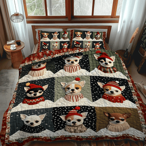Christmas Chi Charm 3-Piece Quilted Bedding Set NCU0TH2046