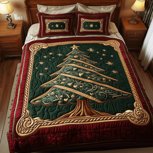 Christmas Pine Dreams 3-Piece Quilted Bedding Set NCU0TH2151